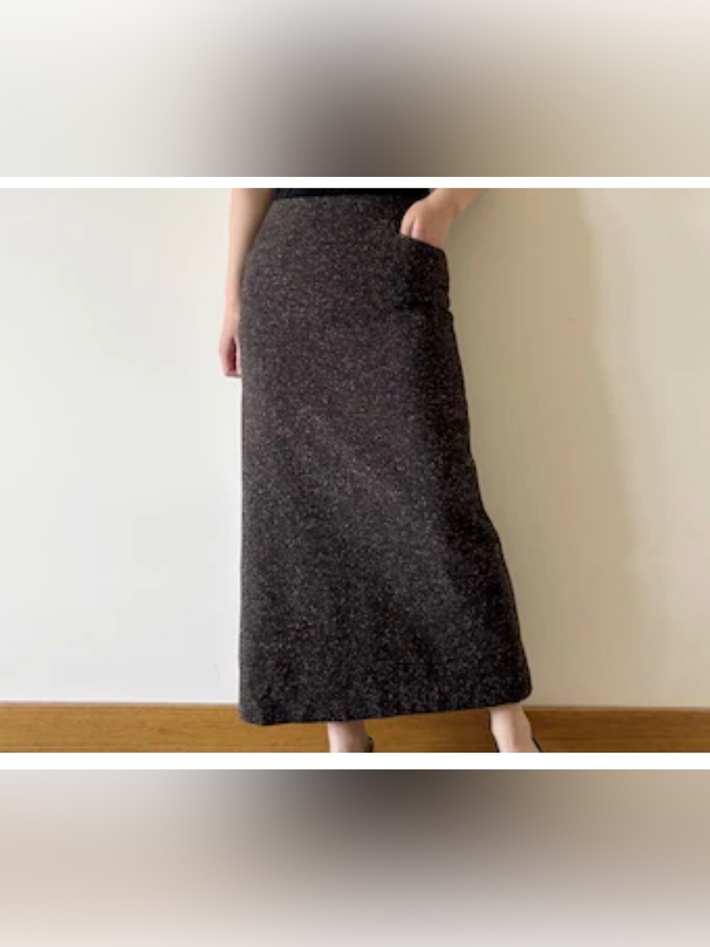Joe Fresh Black Tweed Maxi Skirt